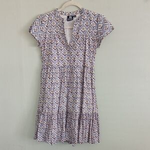Madison Mathews Women's Floral Print Short Sleeve Mini Dress Size XS